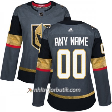 Dame Ishockey Vegas Golden Knights Tröja med eget tryck Adidas 2017-2018 Grå Authentic